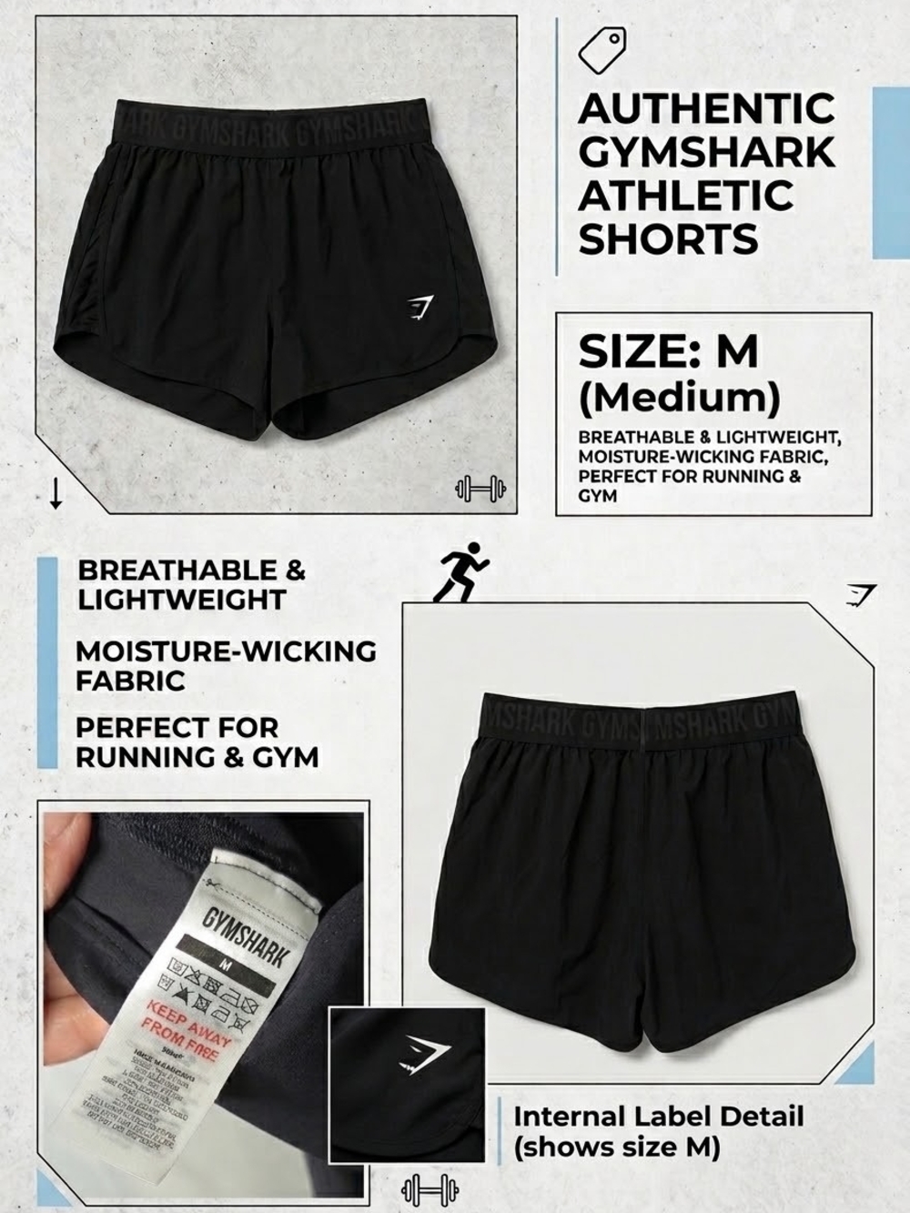 Gymshark Women’s Athletic Shorts - Black